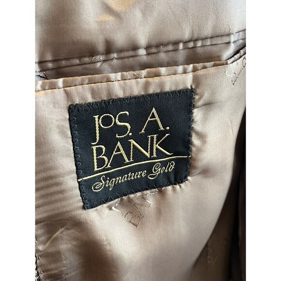 Jos A Banks Signature Gold Sports Coat Mens 39R Houndstooth Silk Wool Old Money - Picture 15 of 16